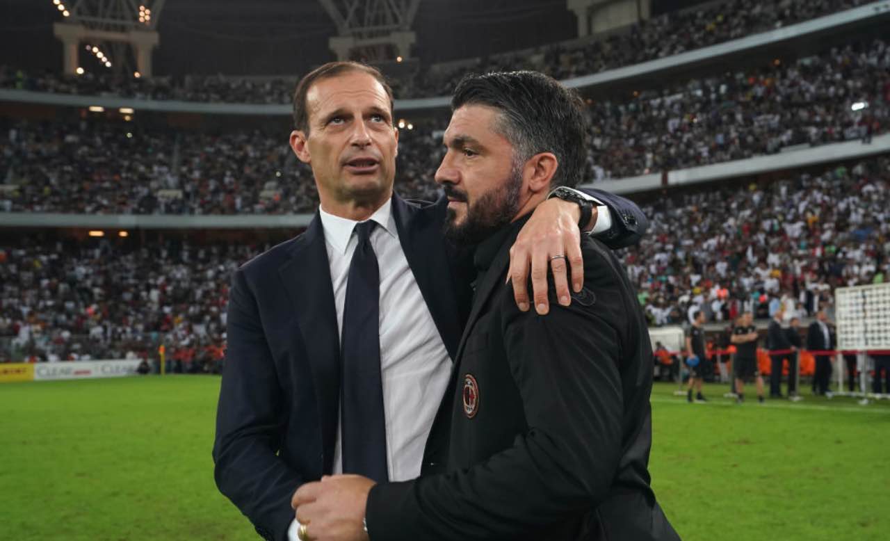 Allegri con Gattuso in Supercoppa