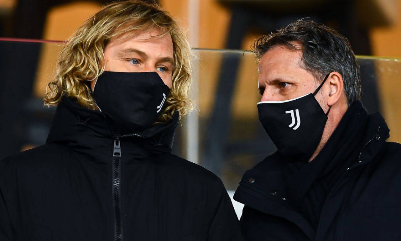 Paratici e Nedved con mascherina 