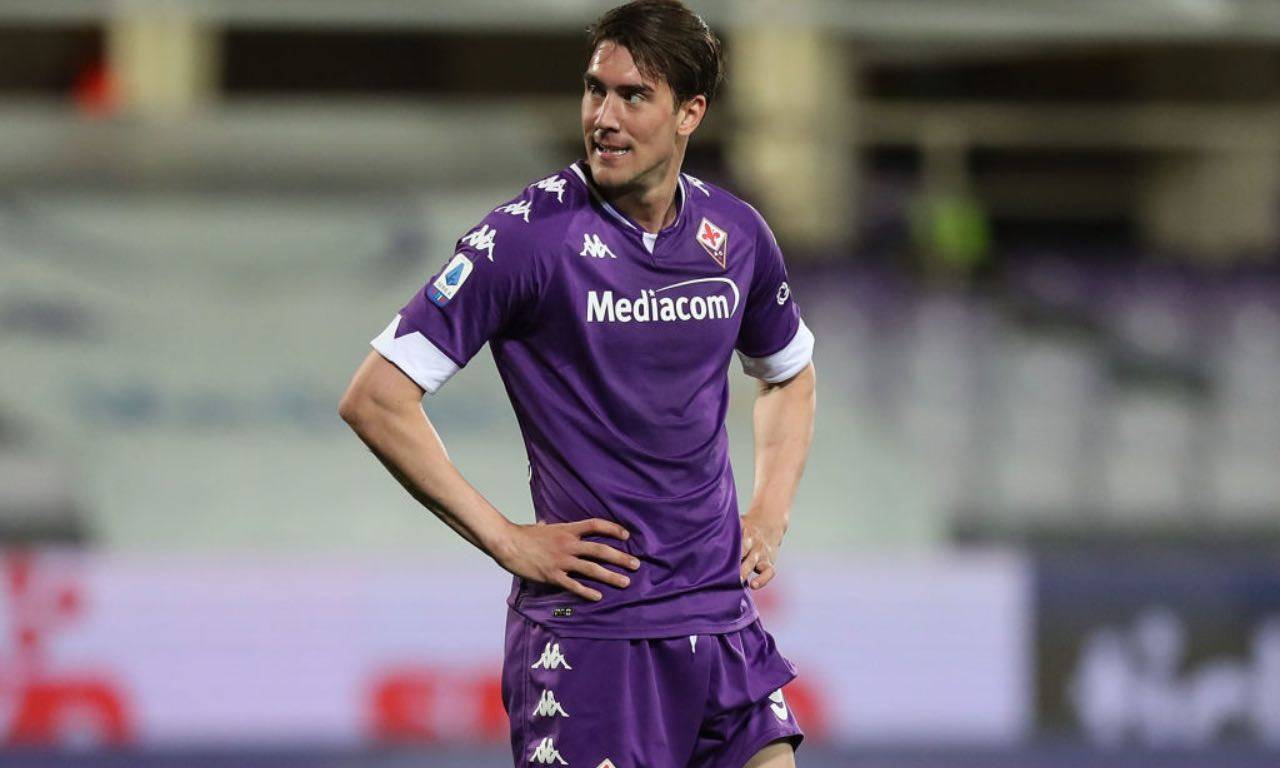 Vlahovic in Lazio-Fiorentina