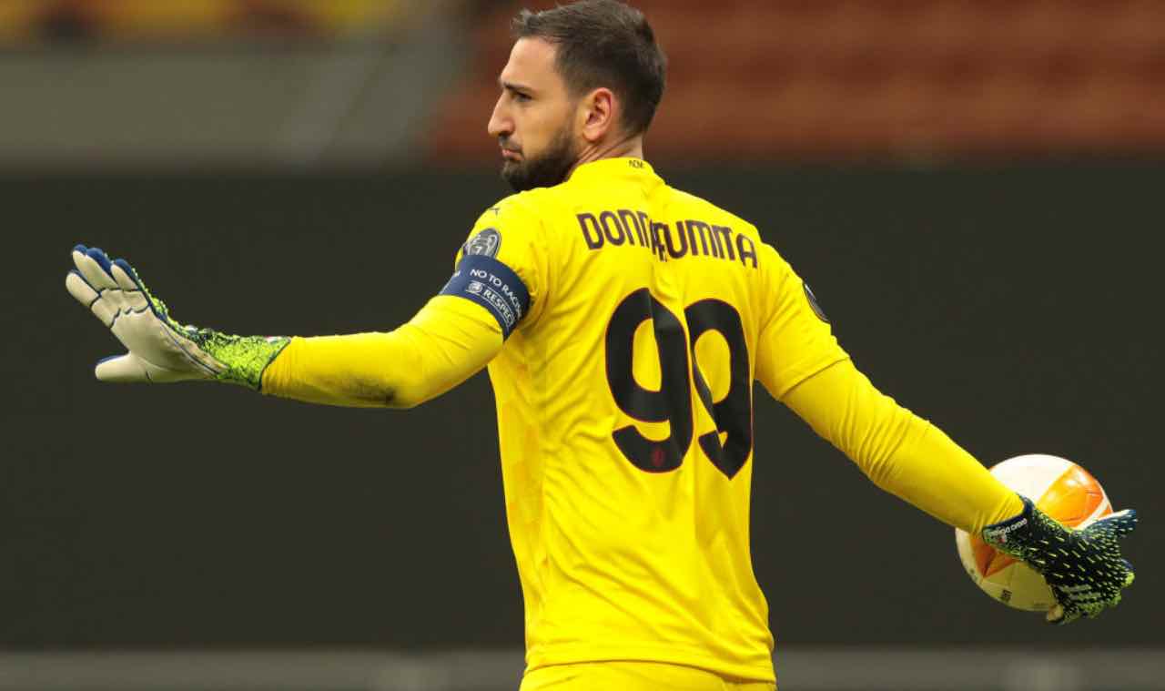 Donnarumma dopo una parata col Milan