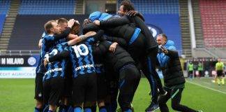 L'Inter festeggia dopo un gol