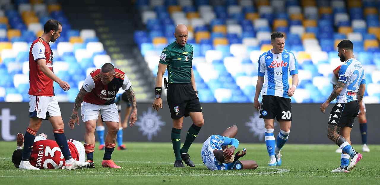 Napoli-Cagliari in campo