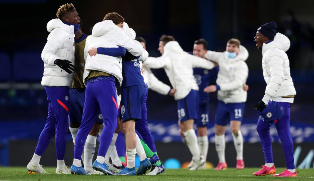 Il Chelsea festeggia la qualificazione in finale di Champions League