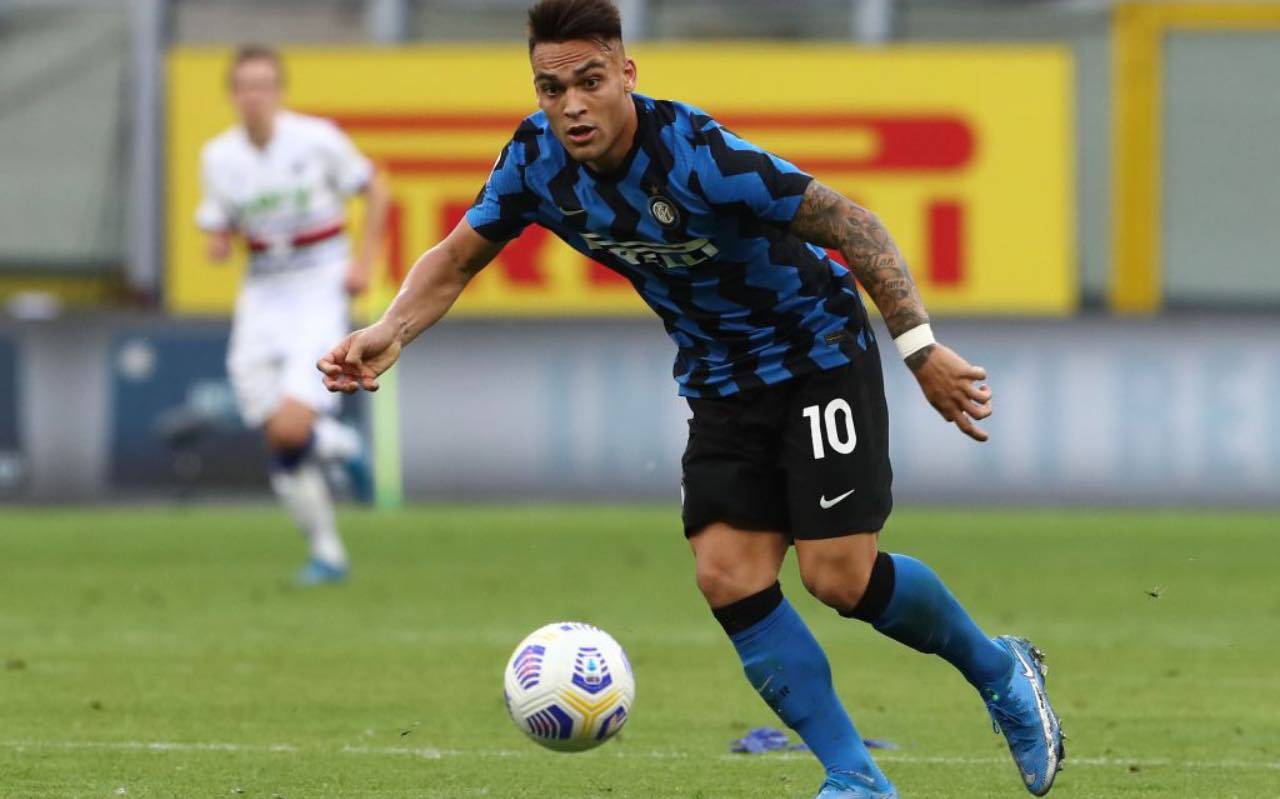 Lautaro in campo in Serie A