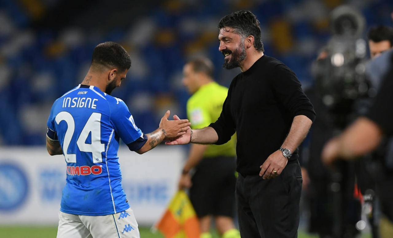 Insigne e Gattuso si danno il cinque