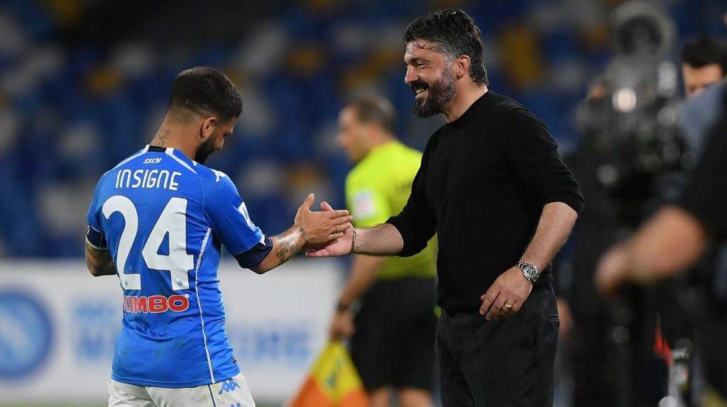 Gattuso si complimenta con Insigne