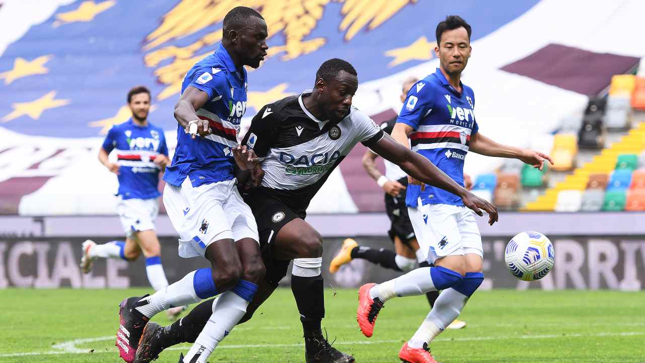 Udinese-Sampdoria in campo