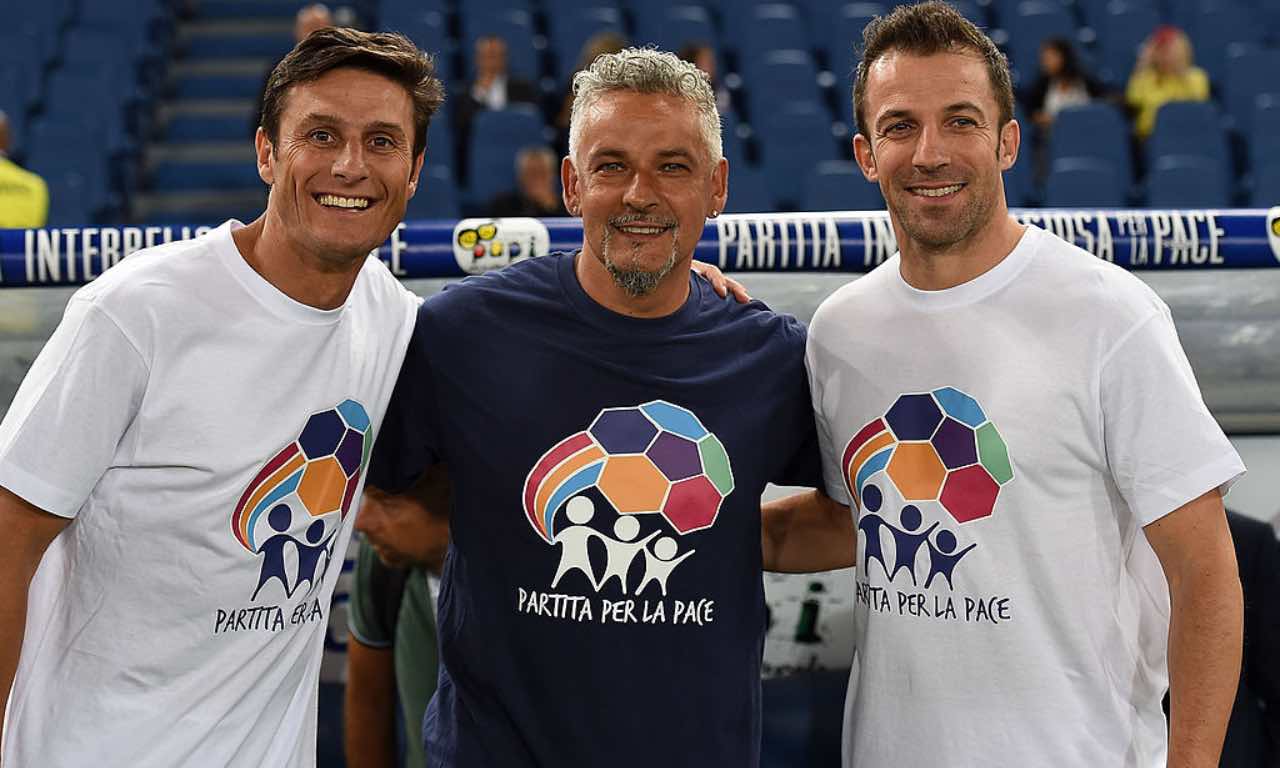 Baggio con Zanetti e Del Piero