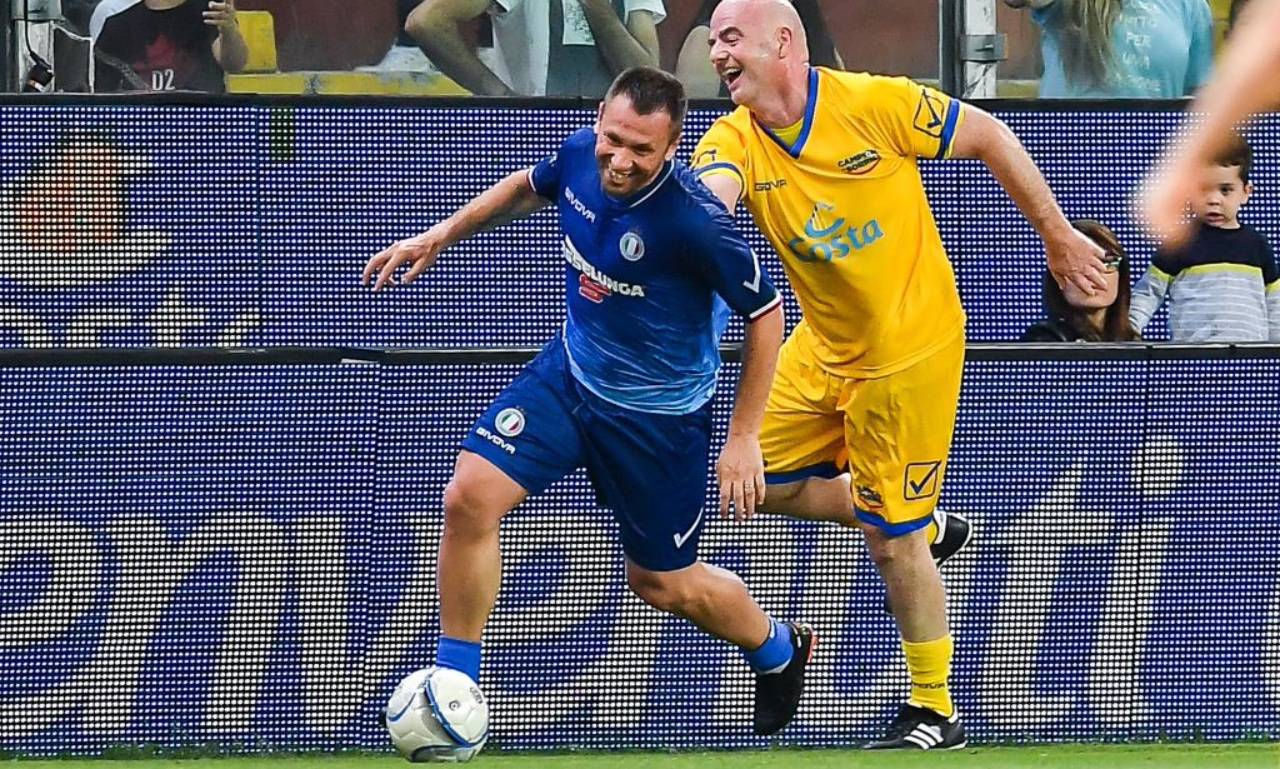 Cassano durante la partita del cuore