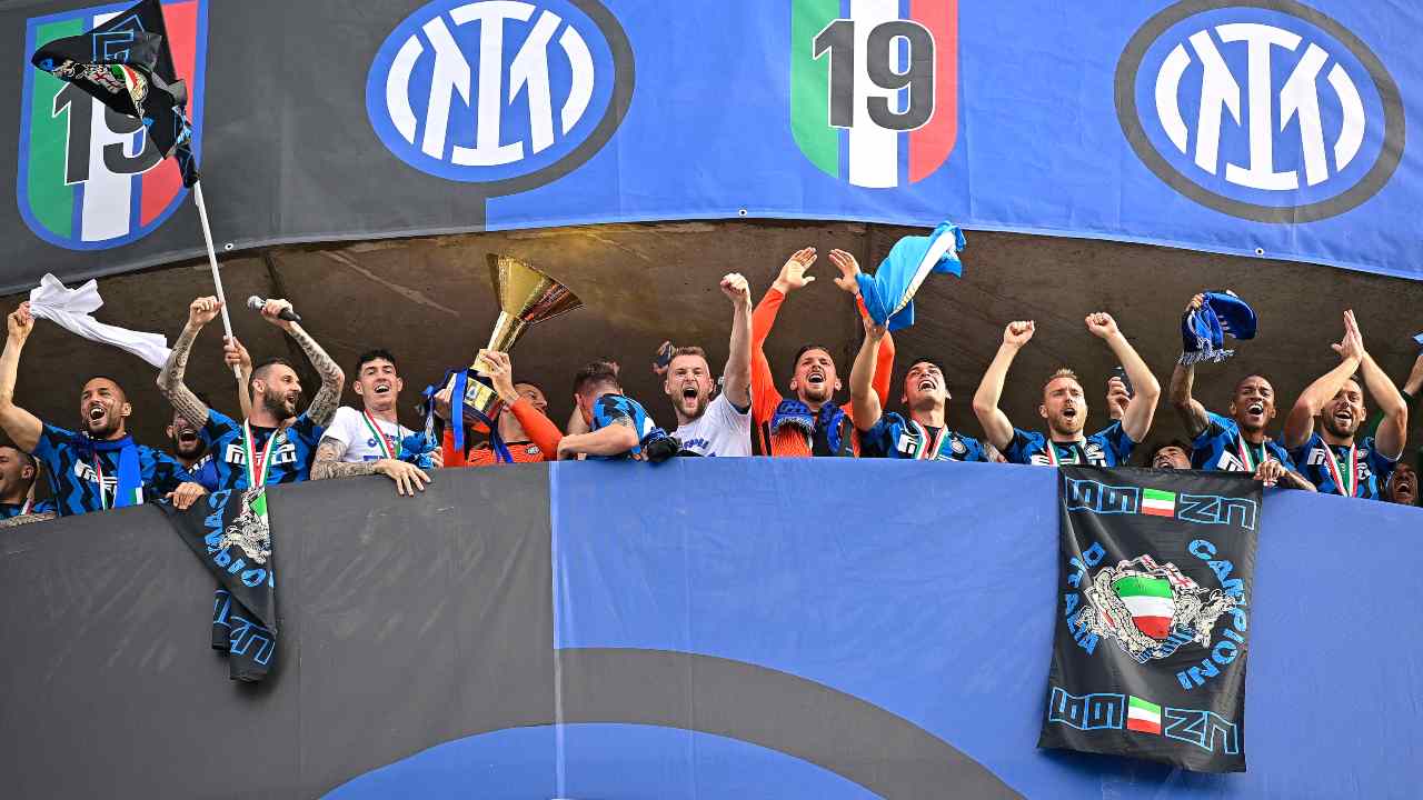 La festa dell'Inter per lo scudetto