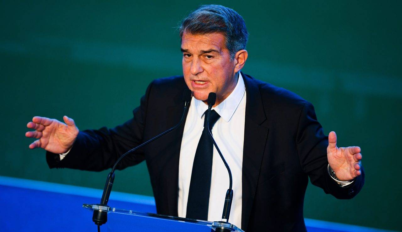 Joan Laporta durante la campagna per le elezioni del nuovo presidente del Barcellona