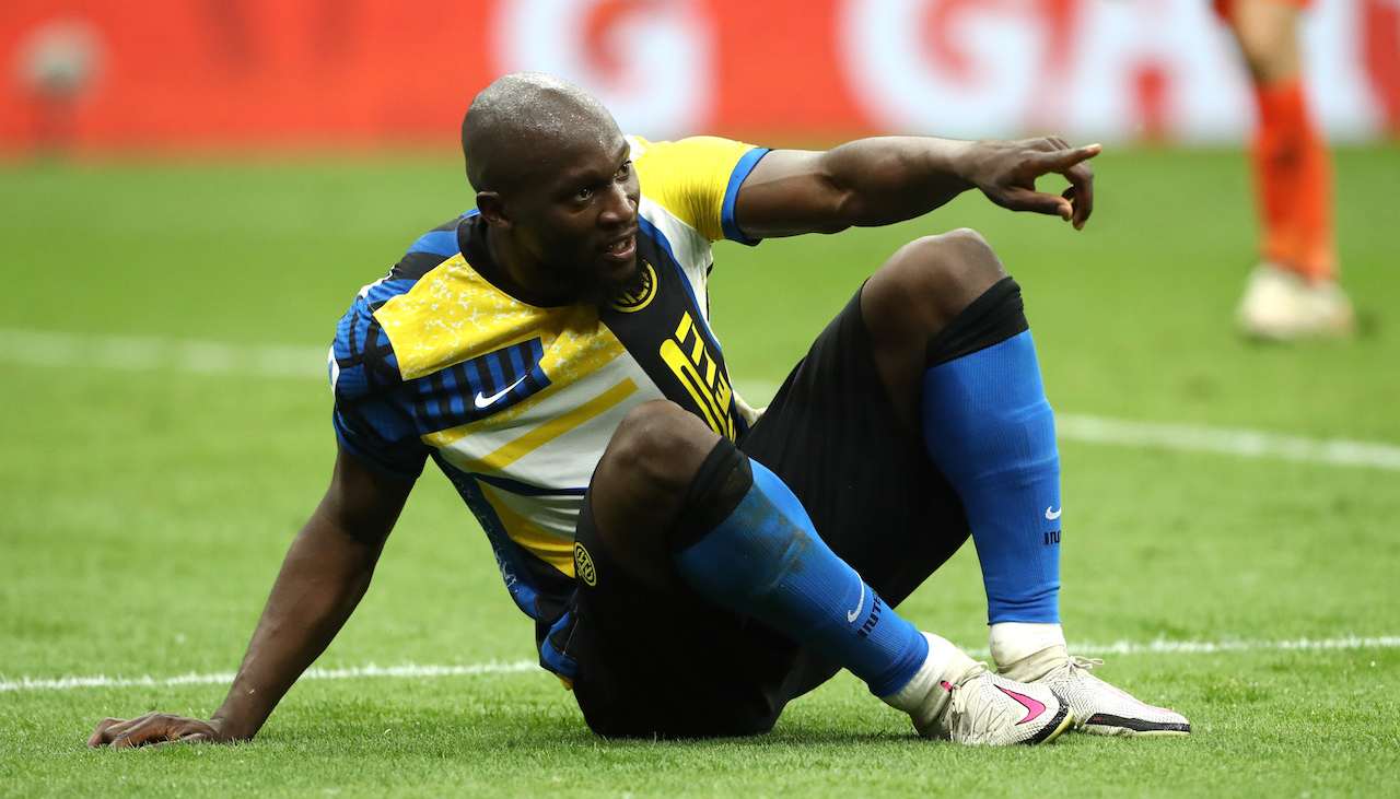 Lukaku festeggia il gol contro la Roma