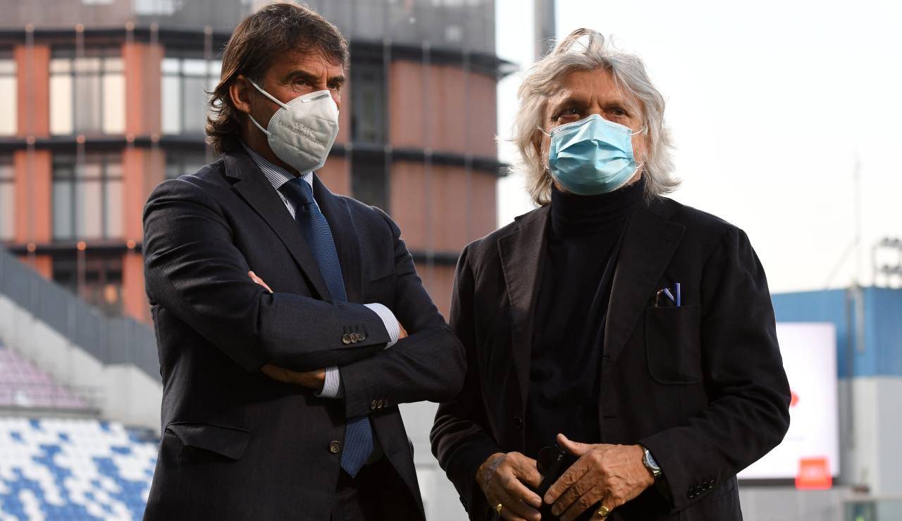 Massimo Carnevali a colloquio con il presidente della Sampdoria Ferrero