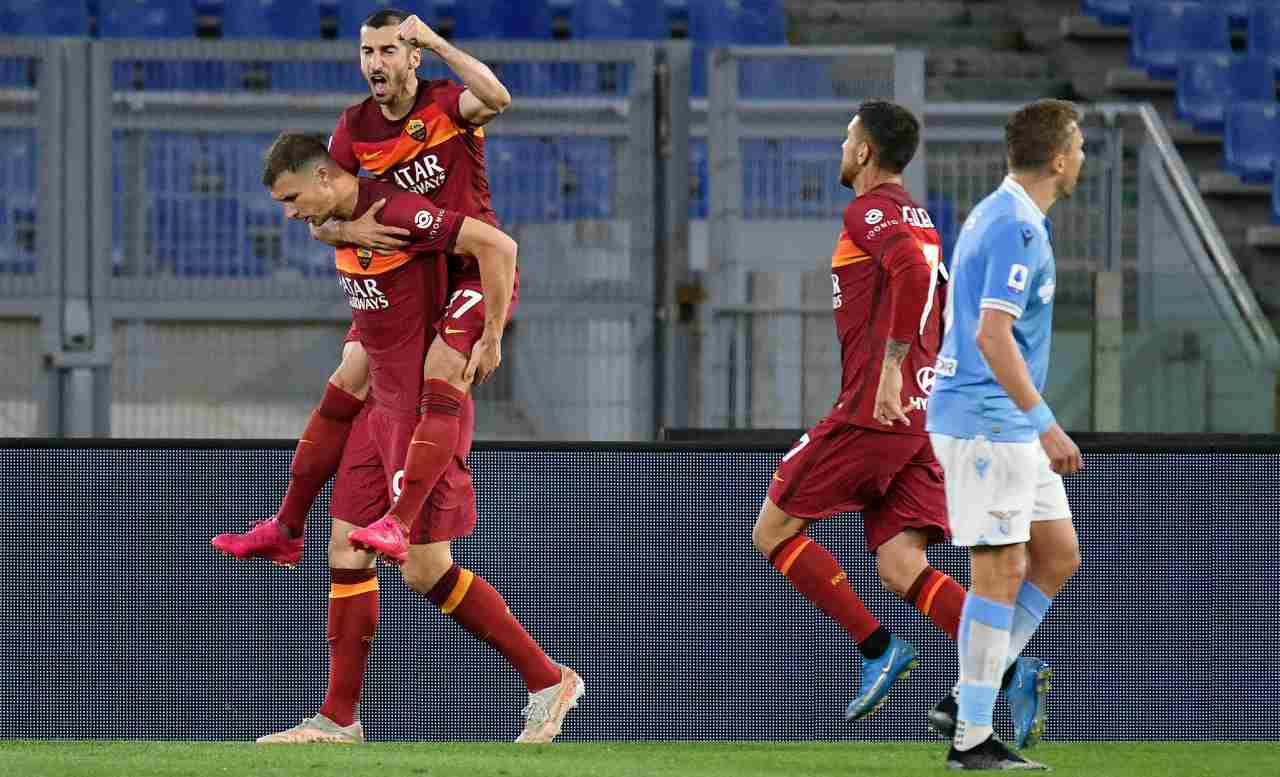 Mkhitaryan esulta con Dzeko