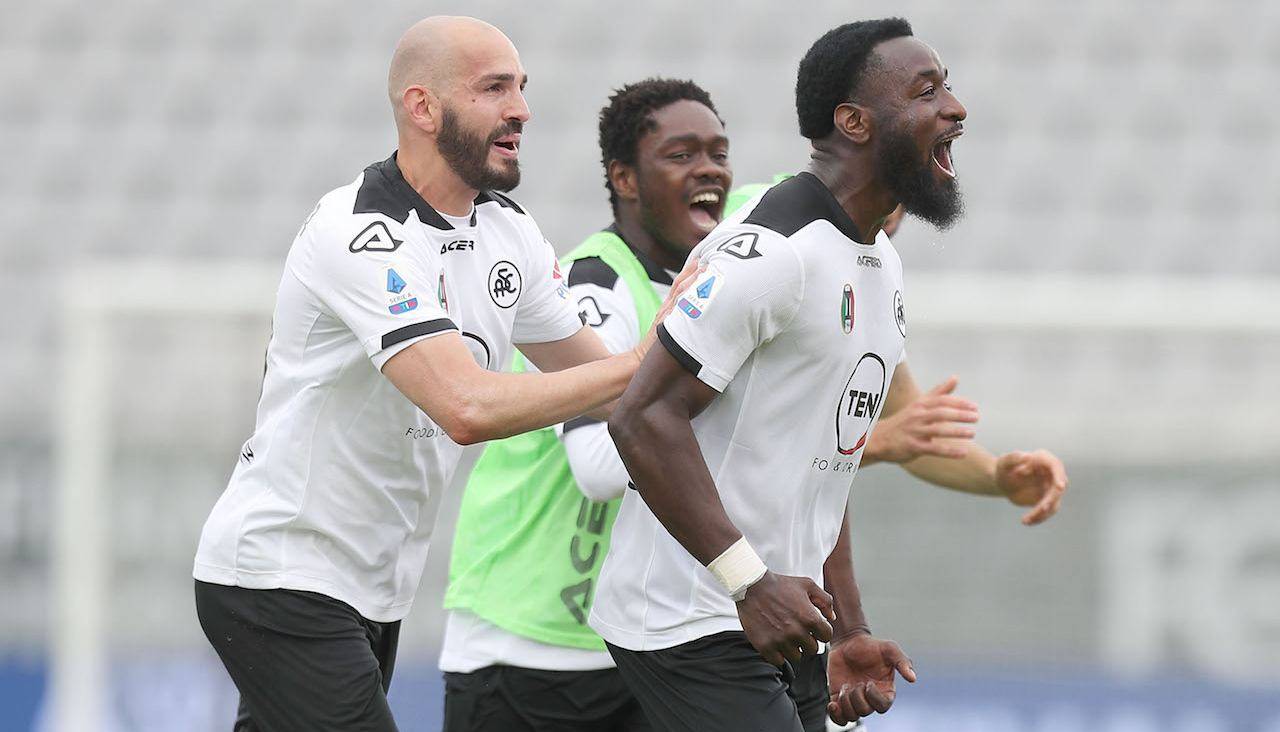 Nzola esulta in Spezia Torino