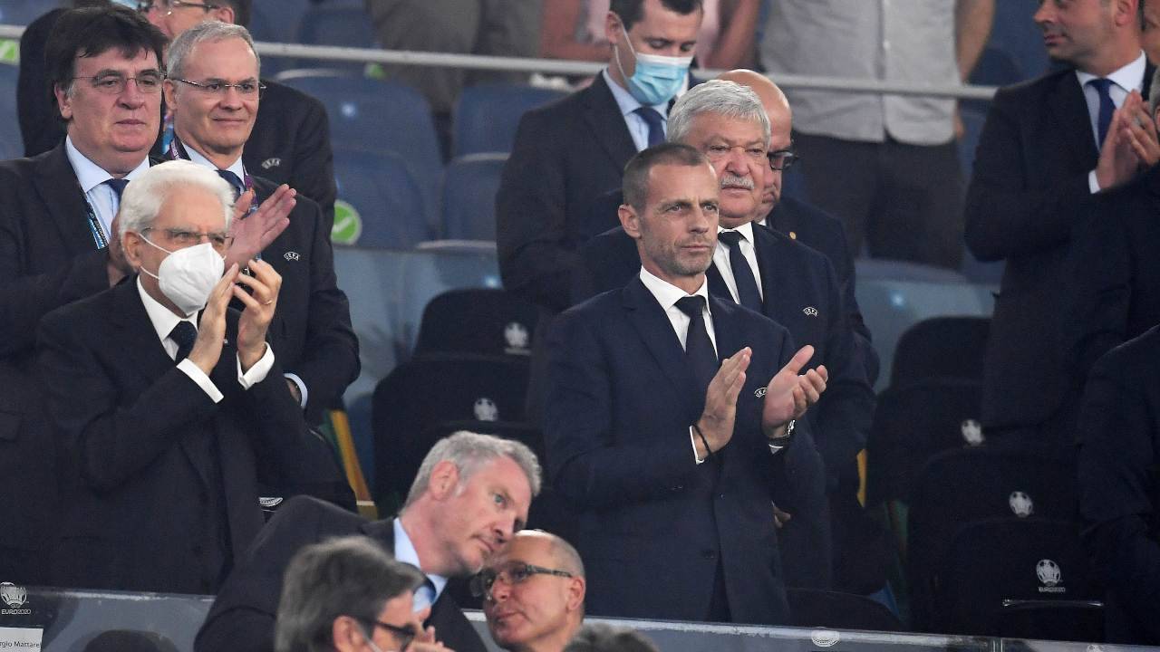 Ceferin in tribuna per Italia-Turchia