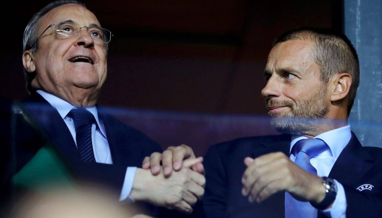 Ceferin e Florentino insieme in tribuna