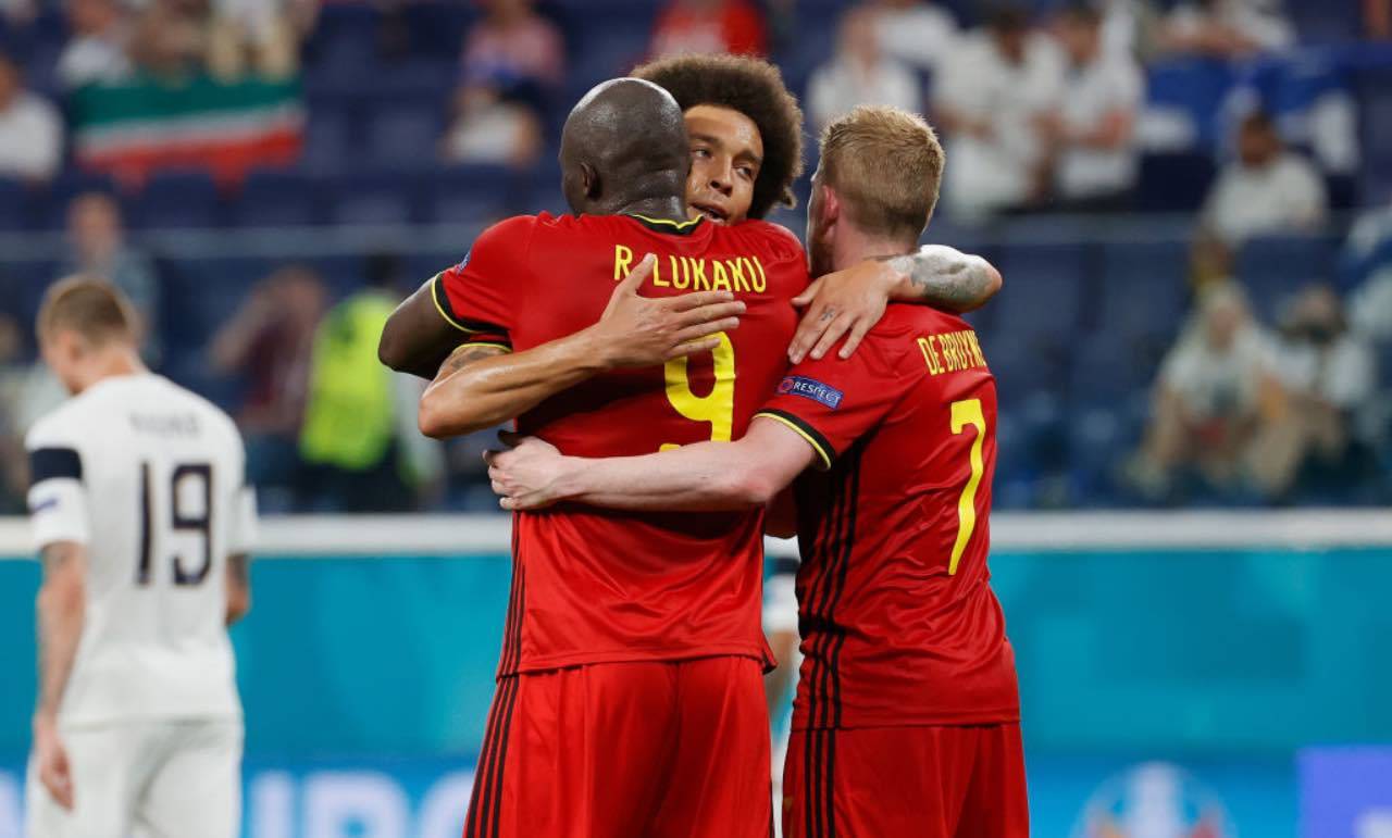 L'esultanza del Belgio dopo un gol