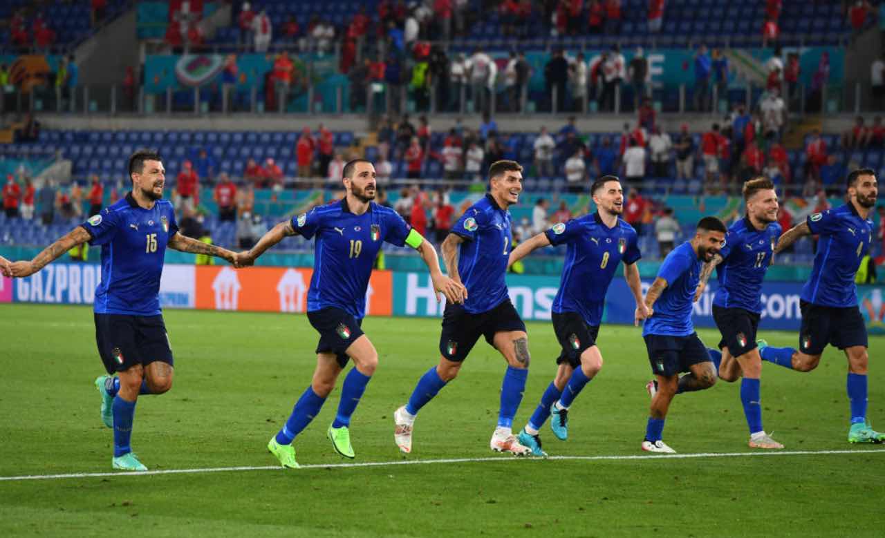 L'Italia festeggia la vittoria contro la Svizzera