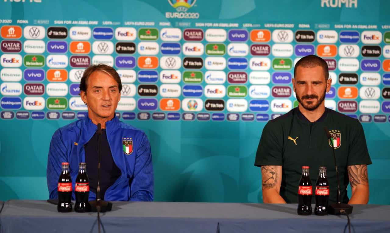 Mancini e Bonucci in conferenza stampa