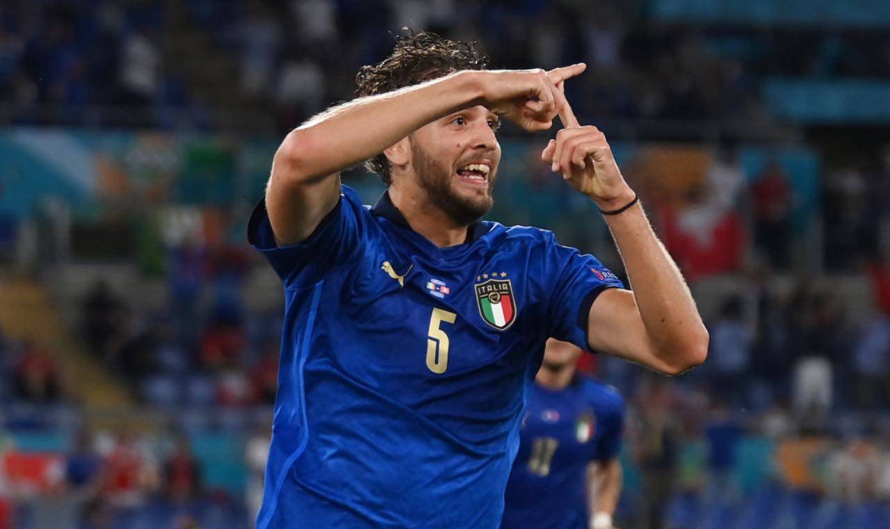 Locatelli festeggia un gol in Nazionale