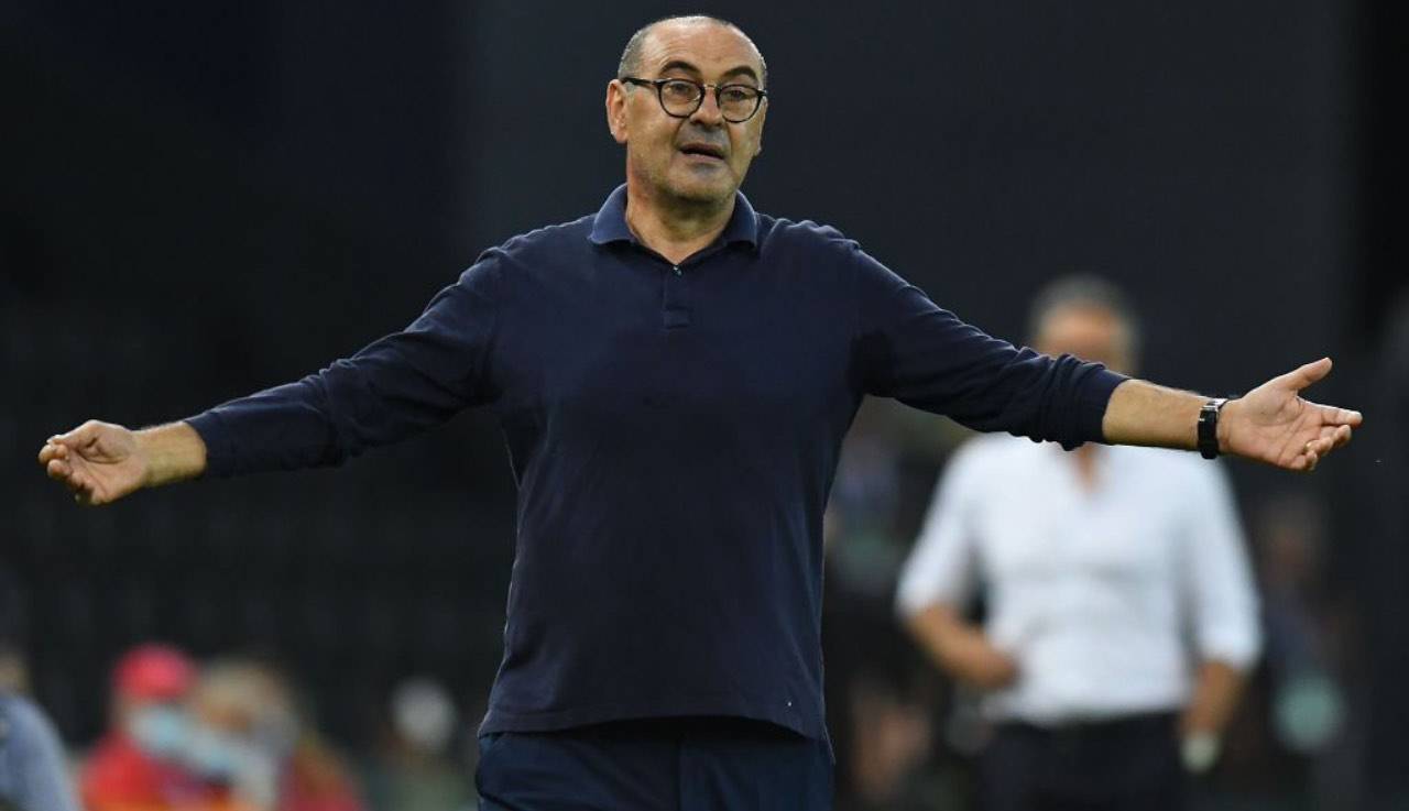 Sarri in panchina con la Juventus 