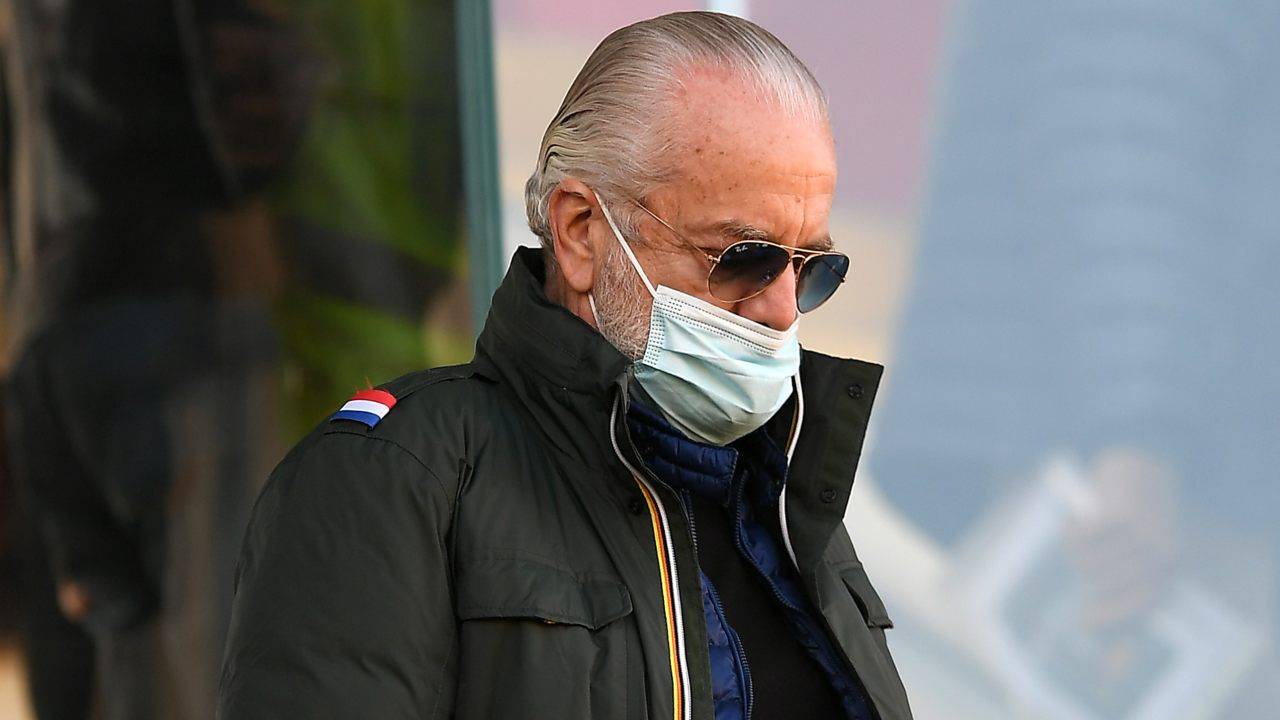 Aurelio De Laurentiis in tribuna