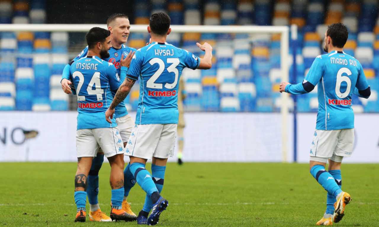 L'esultanza del Napoli