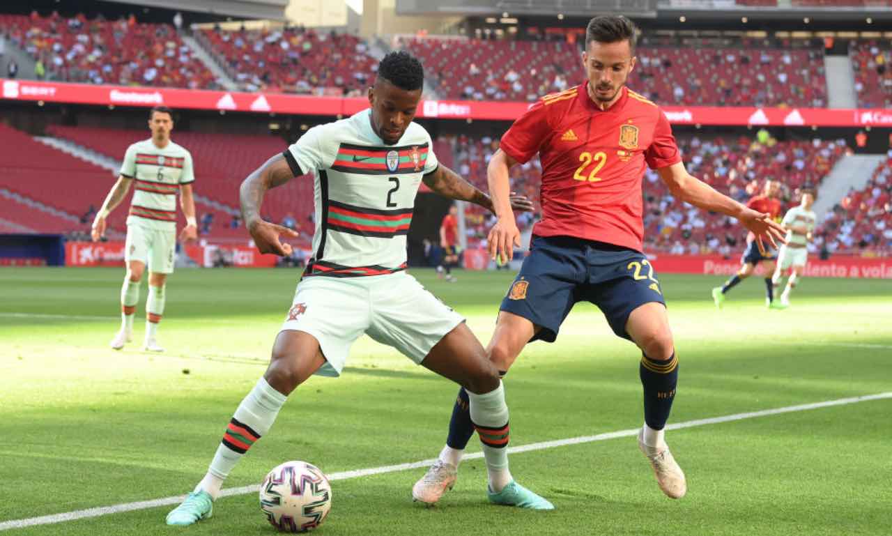 Sarabia durante l'amichevole tra Portogallo e Spagna