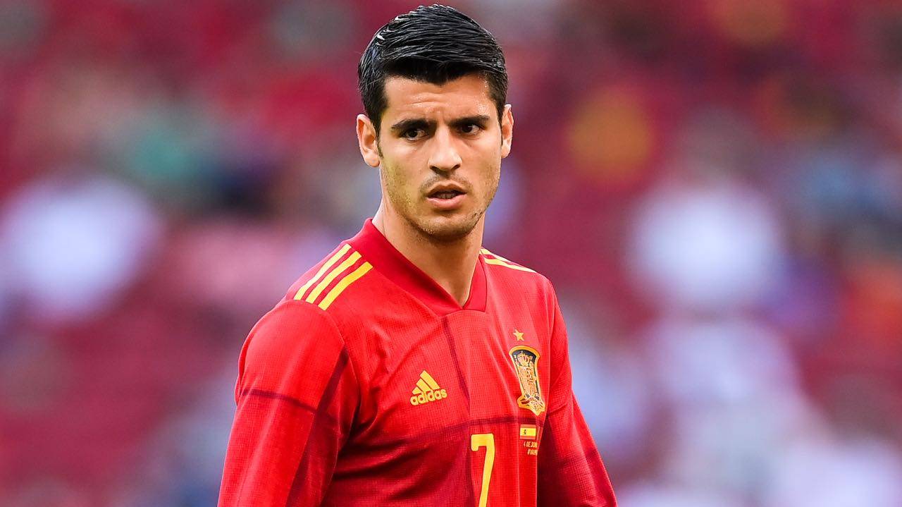 Morata in campo con la Spagna