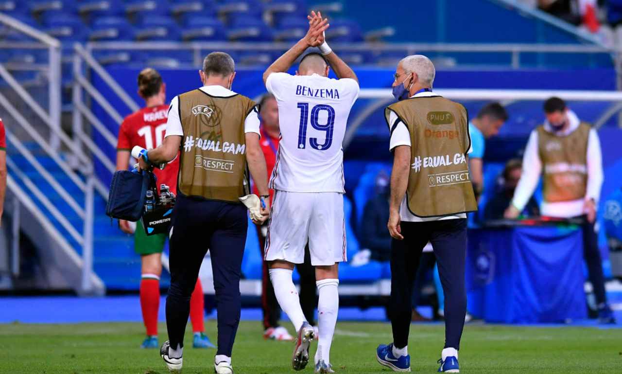 Benzema esce per infortunio