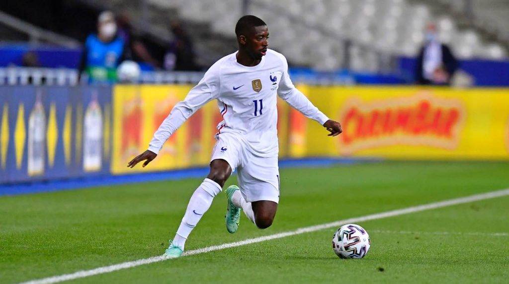 Dembelé in campo con la Francia