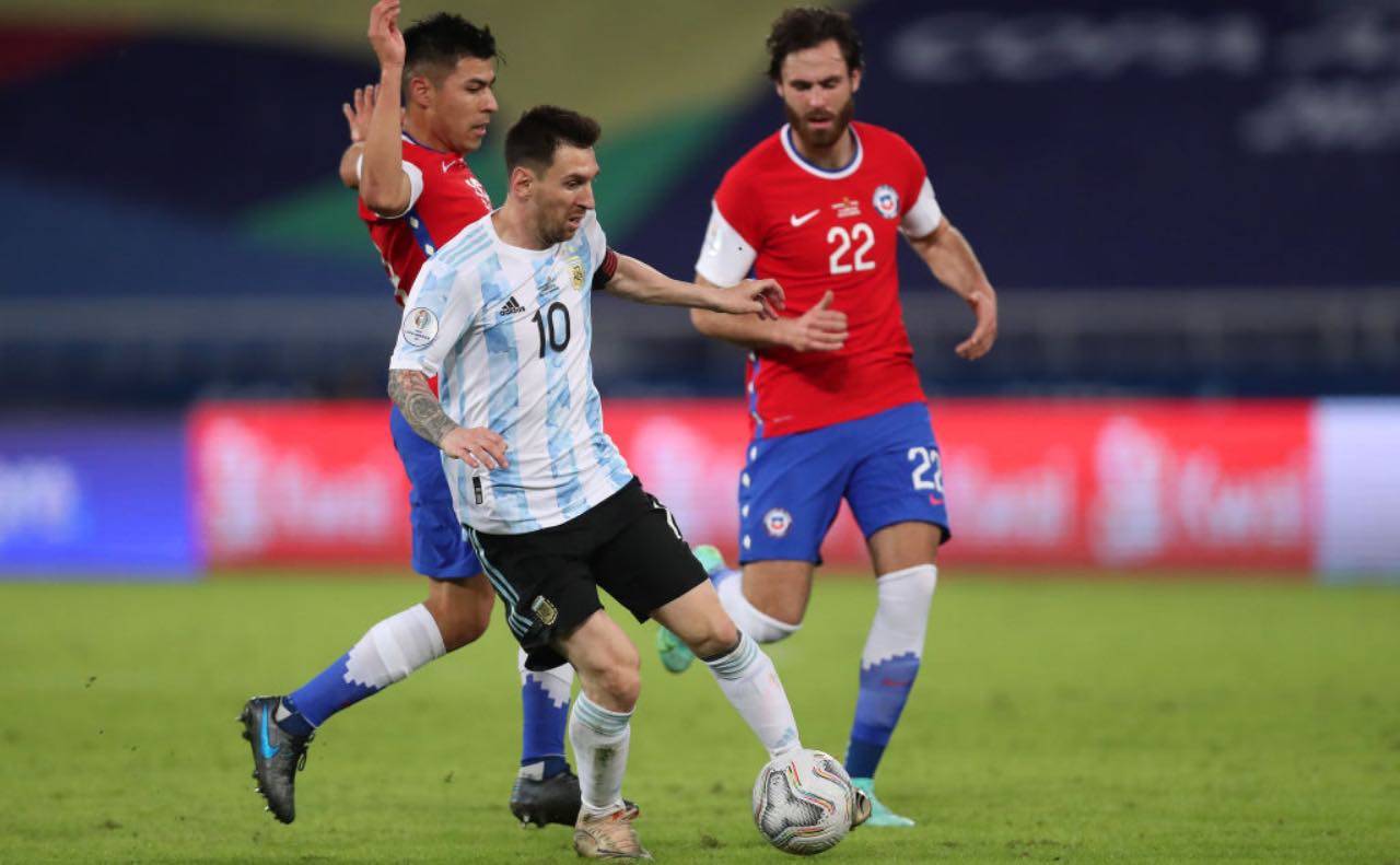 Messi e Brereton in Argentina-Cile di Copa America