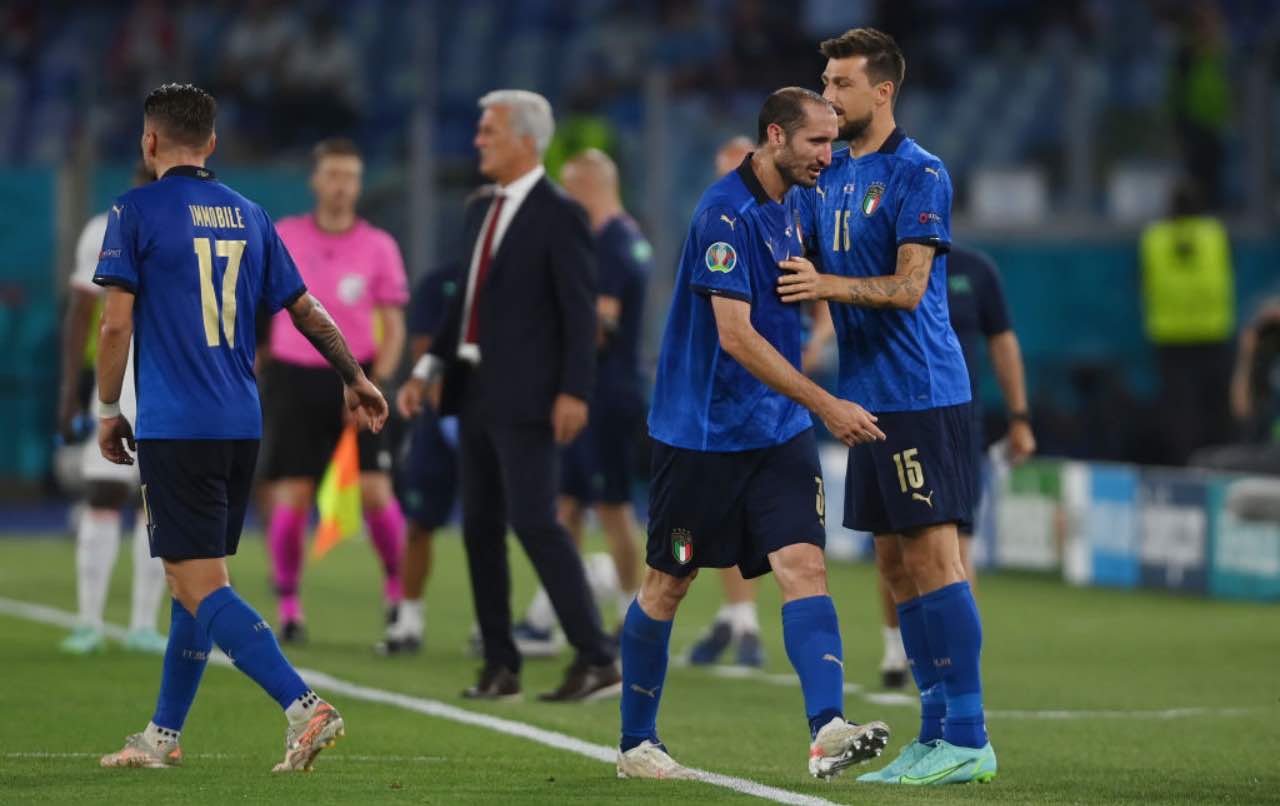 Acerbi dà il cambio a Chiellini, Italia-Svizzera