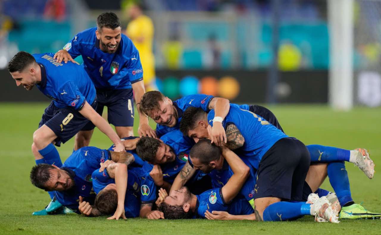 L'esultanza dell'Italia contro la Svizzera