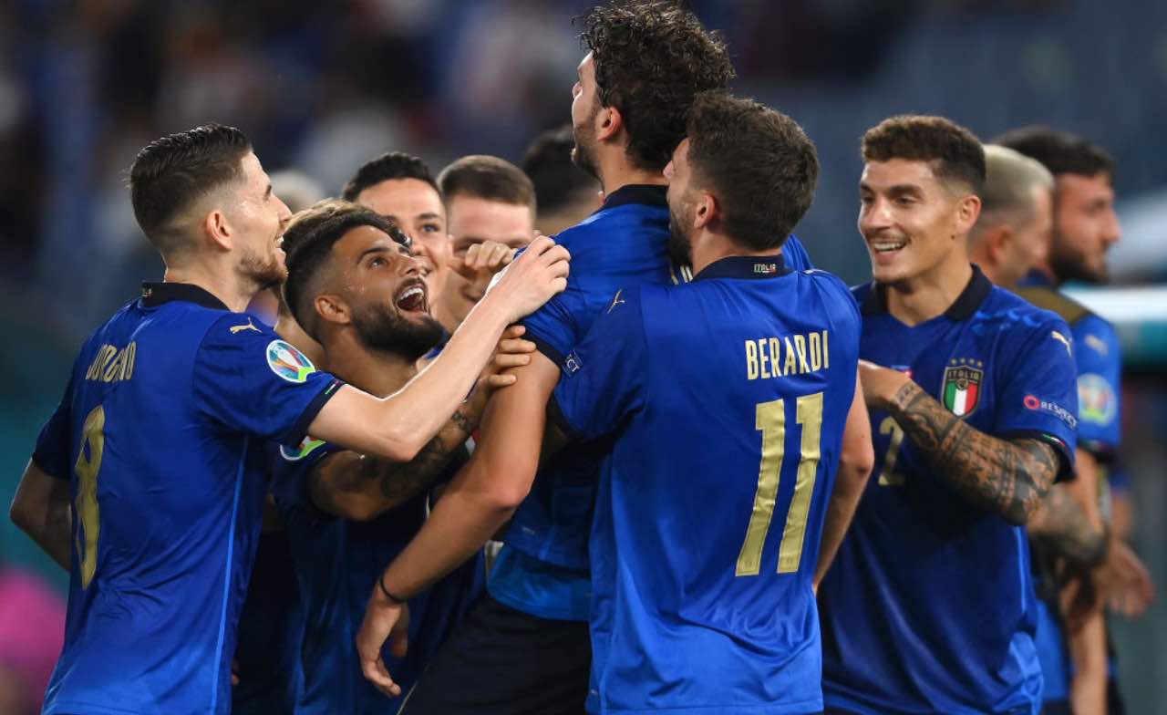 L'esultanza dell'Italia a EURO2020