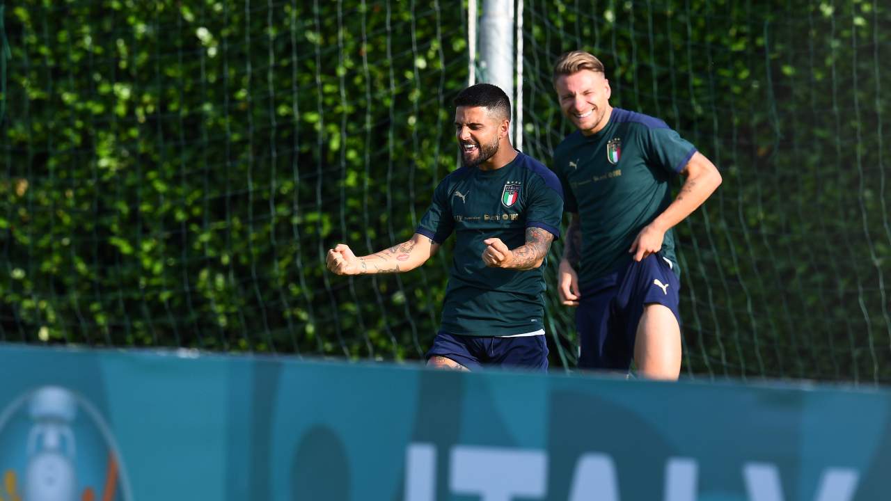 Insigne e Immobile si divertono