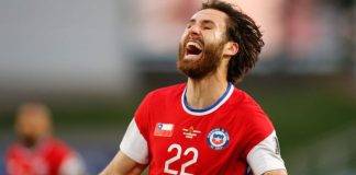 Cile, Ben Brereton esulta dopo il gol contro la Bolivia