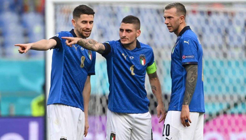 Jorginho, Verratti e Bernardeschi in Italia-Galles