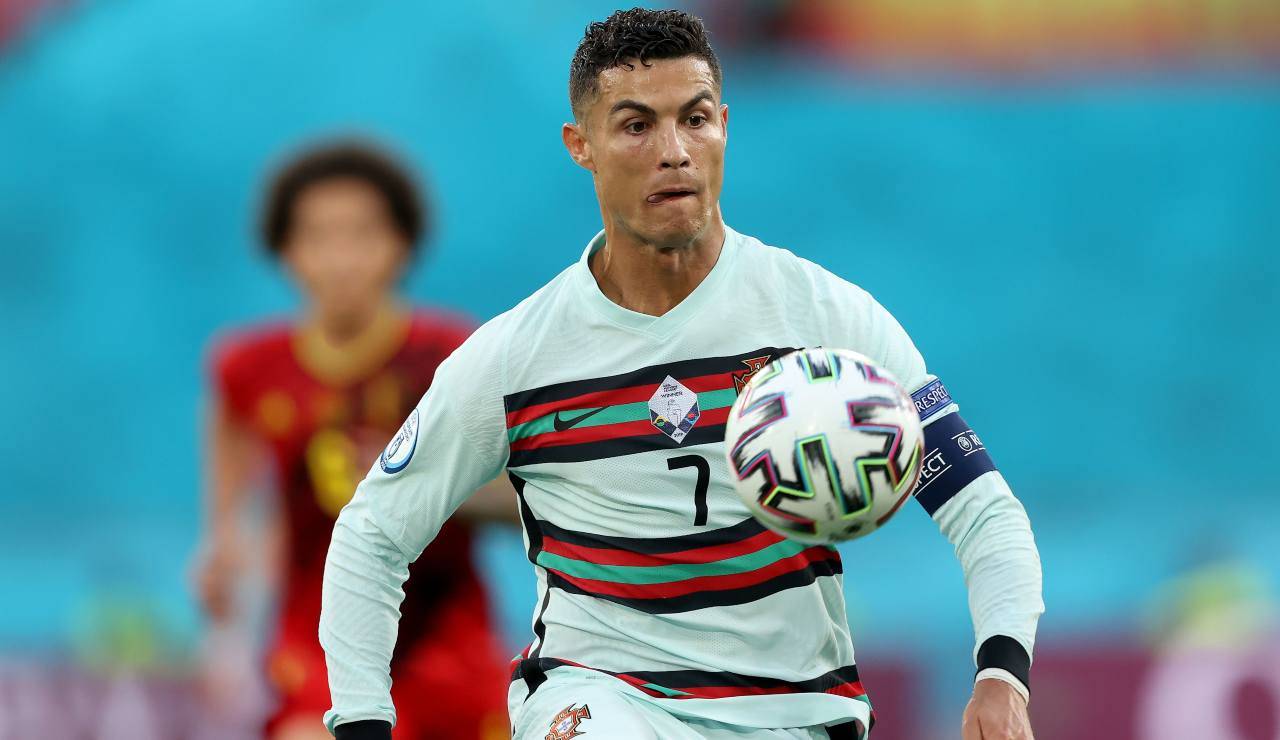 Ronaldo durante la sfida contro il Belgio di Euro 2020