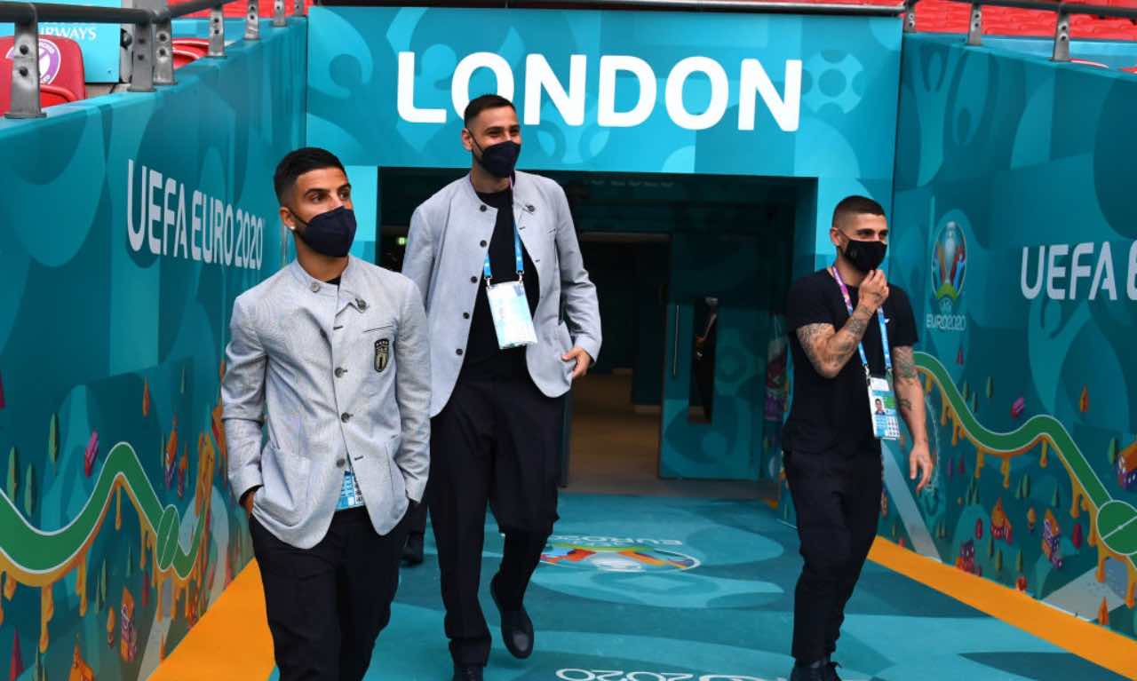 Insigne con Verratti e Donnarumma a Wembley