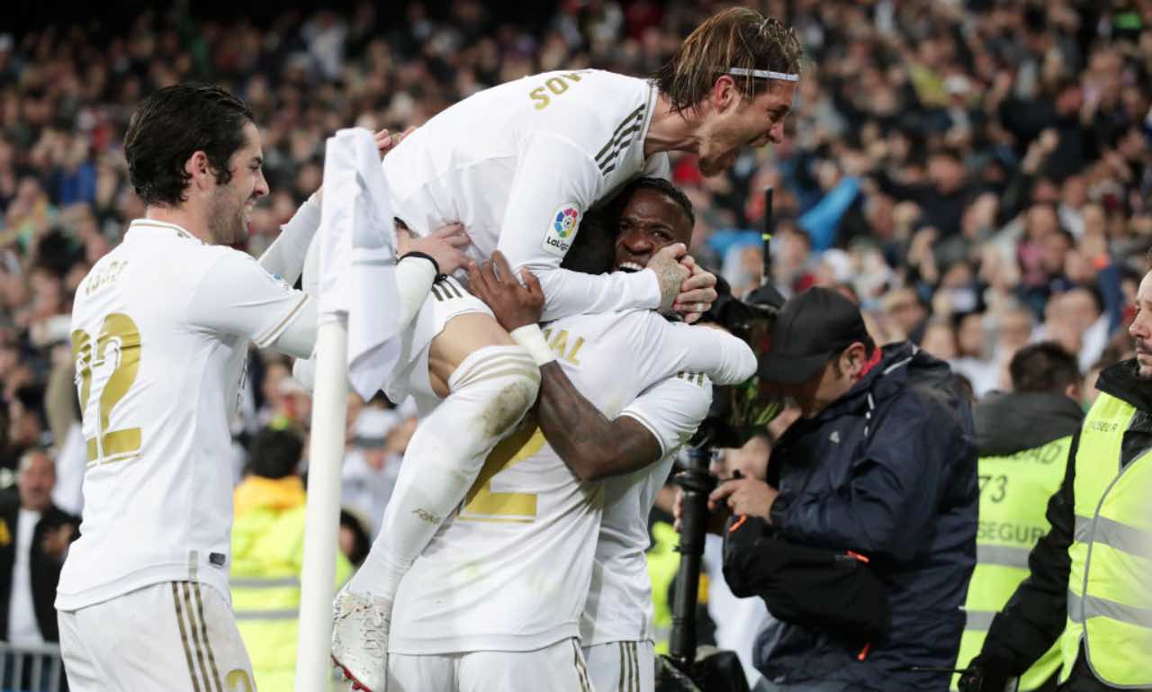 Esultanza dei giocatori del Real Madrid
