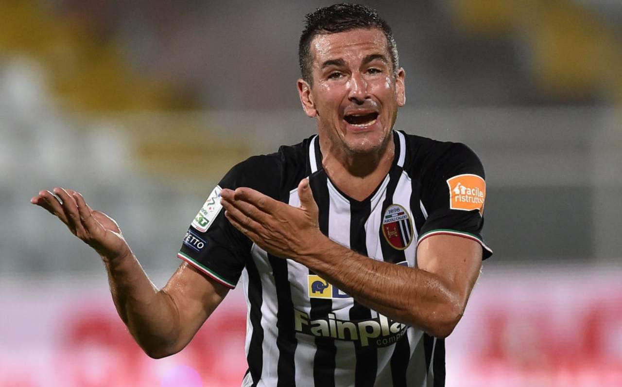 Padoin con la maglia dell'Ascoli