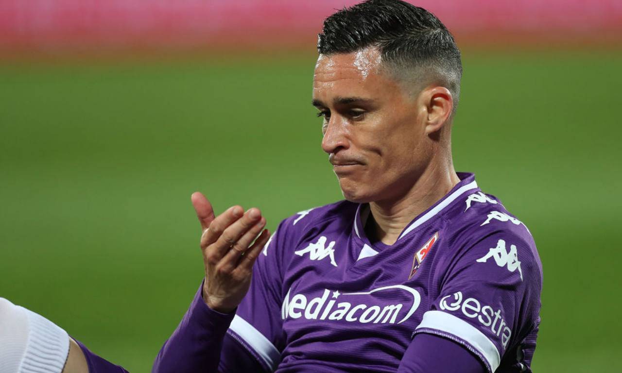 Callejon con la maglia della Fiorentina