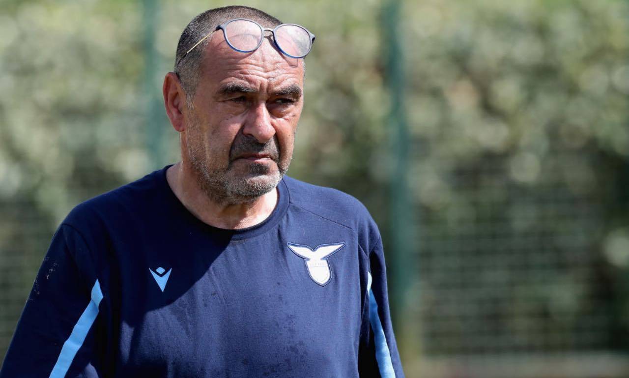 Sarri dirige l'allenamento della Lazio