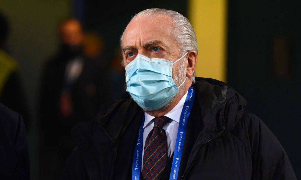 De Laurentiis con mascherina 