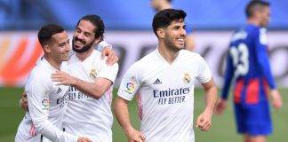 L'esultanza del Real Madrid contro l'Eibar
