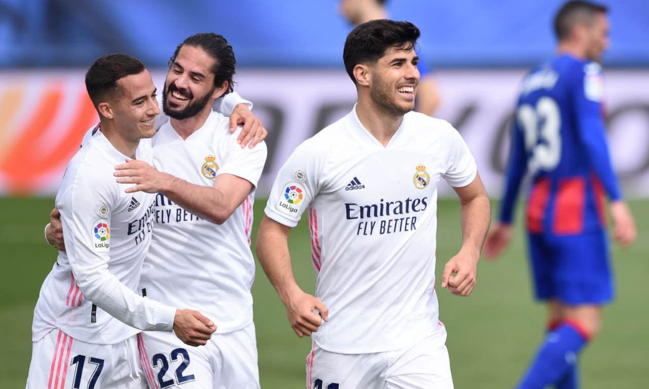 L'esultanza del Real Madrid contro l'Eibar