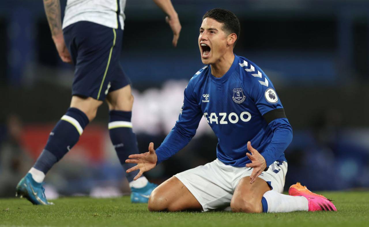 James Rodriguez con l'Everton