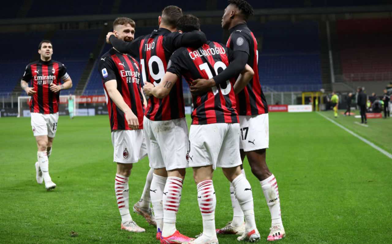 Esultanza dei giocatori del Milan